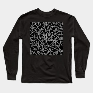 Shattered Abstract Black Long Sleeve T-Shirt